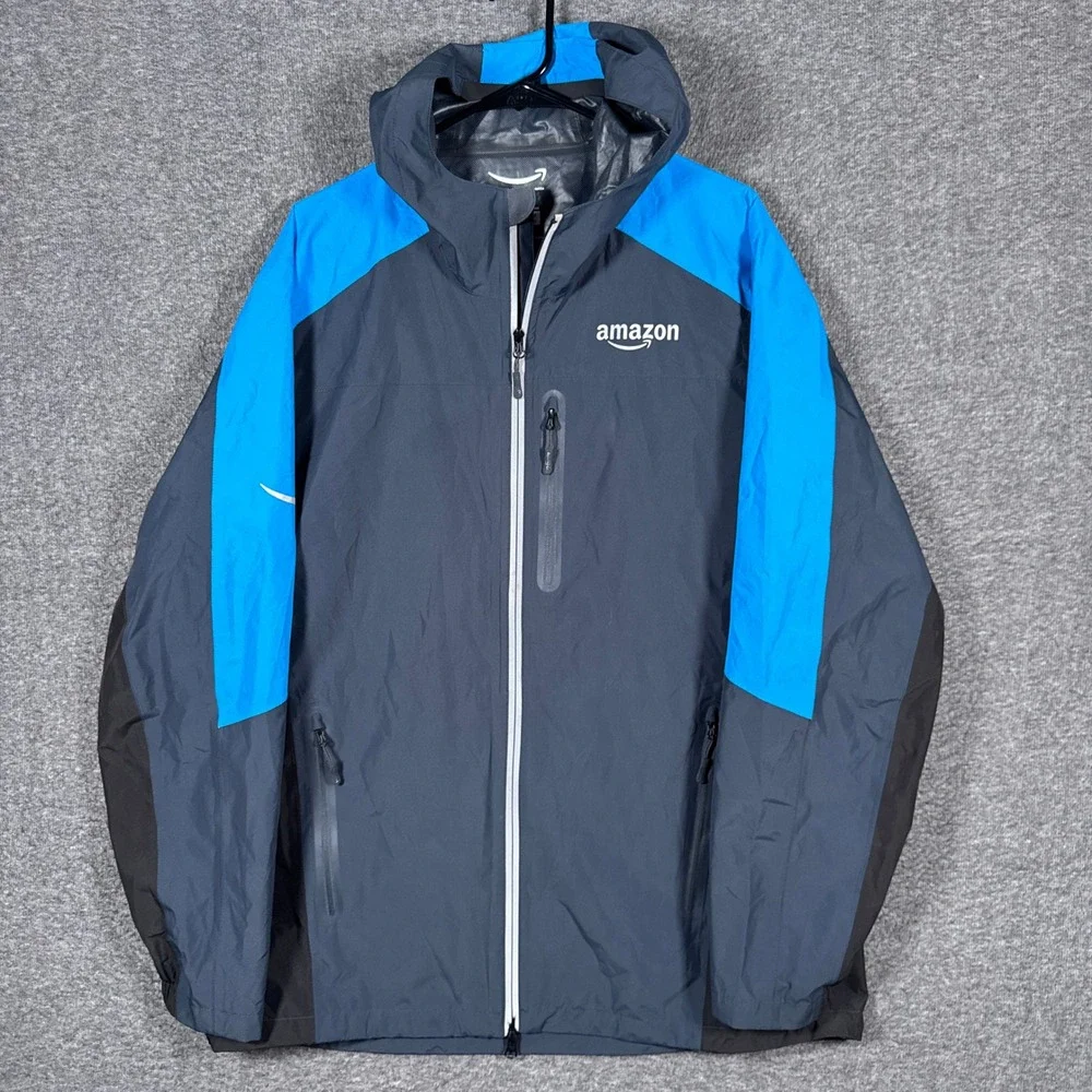 Luly Yang Tropical Rain Shell Jacket Mens Large Hooded Workwear Full Zip Vent